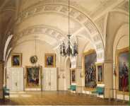 Hau Edward Petrovich Interiors of the Winter Palace. The Small Fieldmarshals Hall - Hermitage